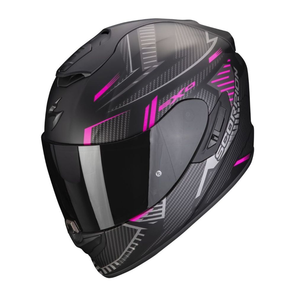 Immagine di CASCO EXO-1400 EVO AIR SHELL MATT BLACK-PINK SCORPION