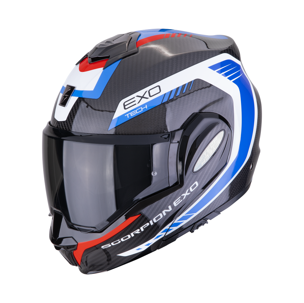 Immagine di CASCO EXO-TECH EVO CARBON COSY BLACK-BLUE-RED SCORPION