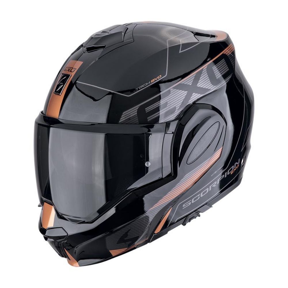 Immagine di CASCO EXO-TECH EVO TRAVELLER BLACK/COPPER GLOSSY SCORPION 