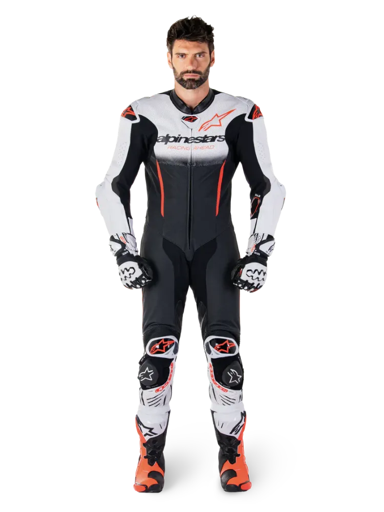 Immagine di TUTA IN PELLE GP-R7 1PC AKPINESTARS BIANCO NERO