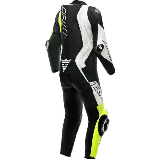 Immagine di TUTA IN PELLE AUDAX D-ZIP 1PC PERF. DAINESE BLACK YELLOW