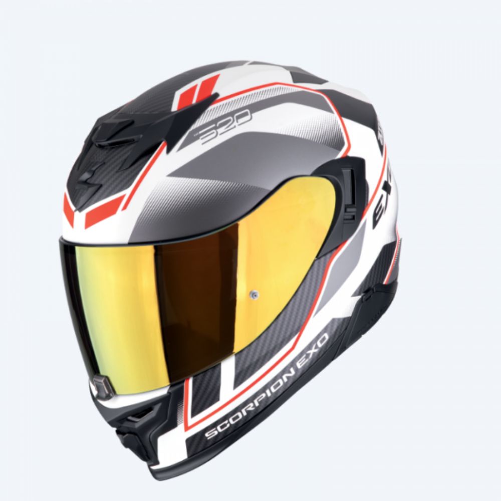Immagine di CASCO EXO-520 EVO AIR LENA BIANCO ARGENTO ROSSO SCORPION