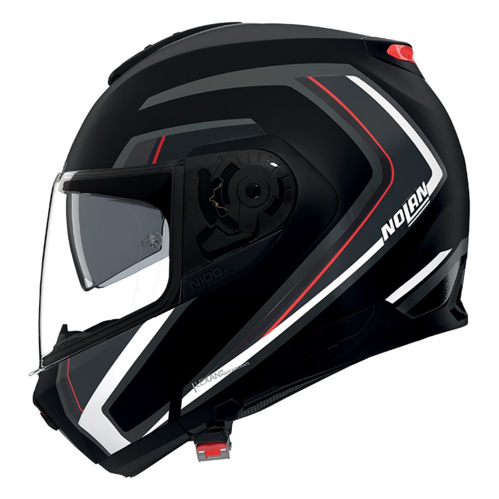 Immagine di CASCO N100-6 RADIANTE COLORE 357 NERO ARGENTO  ROSSO 