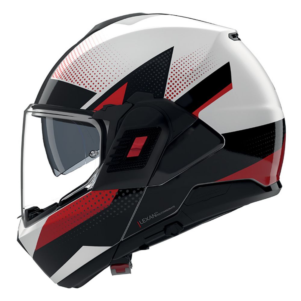 Immagine di CASCO N120-1 CICLONE 363 BIANCO NERO ROSSO NOLAN