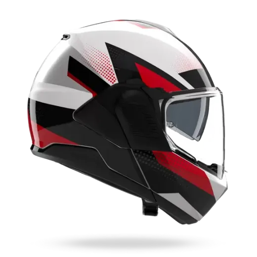 Immagine di CASCO N120-1 CICLONE 363 BIANCO NERO ROSSO NOLAN