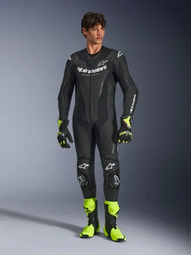 Immagine di TUTA IN PELLE GP FORCE V2 1 PEZZO NERA ALPINESTARS