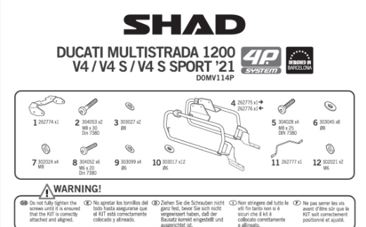 Immagine di 4P SYSTEM ATTACCO LATERALE DUCATI MULTISTRADA V4 S1200