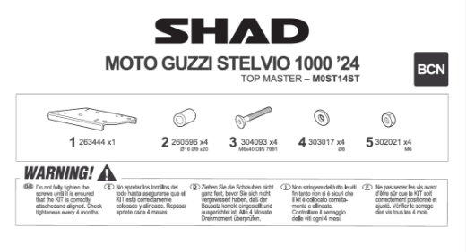 Immagine di ATTACCO PER BAULETTO POSTERIORE MOTO GUZZI STELVIO 1000