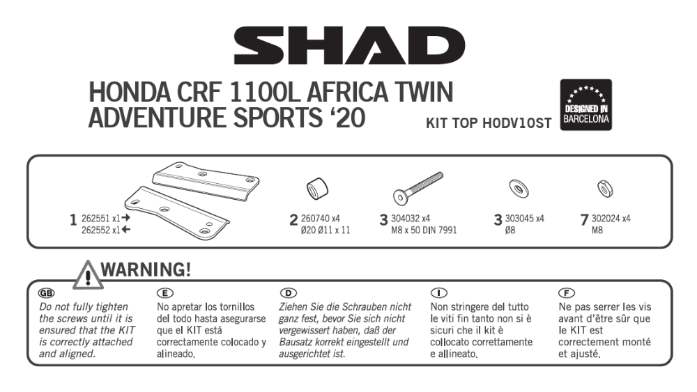 Immagine di ATTACCO PER BAULETTO POSTERIORE HONDA CRF 1100L AFRICA TWIN ADVENT.SPORT