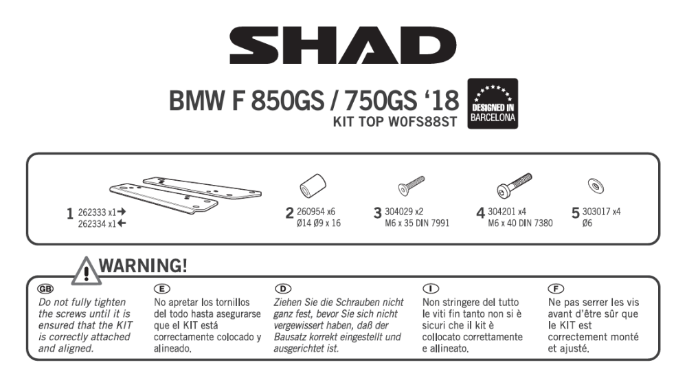 Immagine di ATTACCO PER BAULETTO POSTERIORE BMW F750GS/F850GS COMPATIBILE CON PIASTRA IN ALLUMINIO OEM BMW
